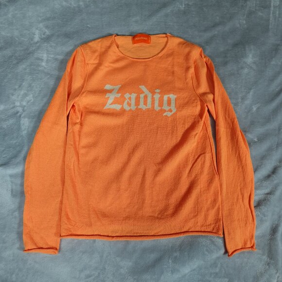 Zadig & Voltaire Tops - Zadig & Voltaire Merino Wool Top Womens S Long Sleeve Lightweight Thin Orange